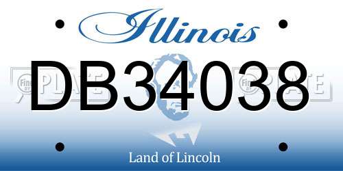 DB34038 Illinois License Plate