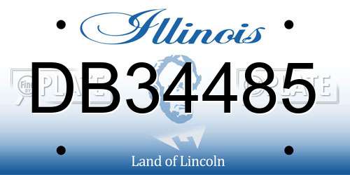 DB34485 Illinois License Plate