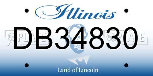 DB34830 Illinois License Plate
