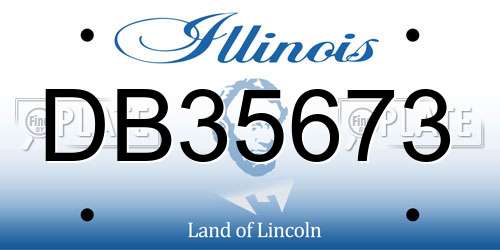 DB35673 Illinois License Plate