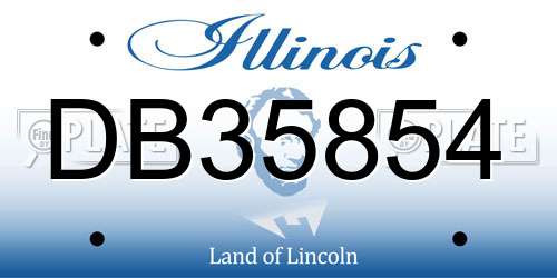 DB35854 Illinois License Plate