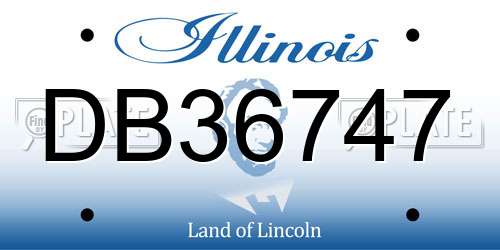 DB36747 Illinois License Plate