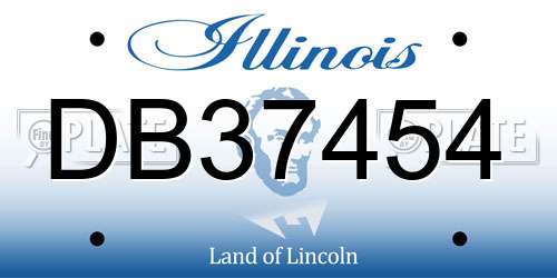 DB37454 Illinois License Plate