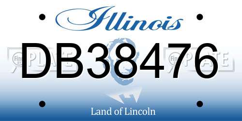 DB38476 Illinois License Plate