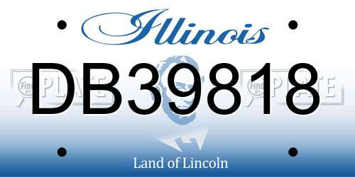 DB39818 Illinois License Plate