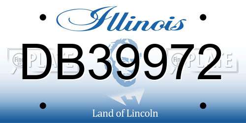 DB39972 Illinois License Plate