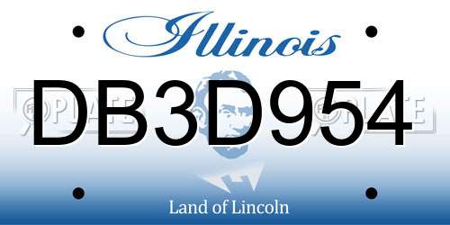 DB3D954 Illinois License Plate