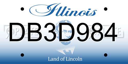 DB3D984 Illinois License Plate