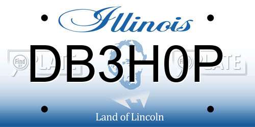 DB3H0P Illinois License Plate