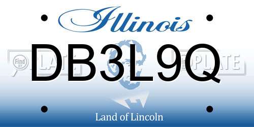 DB3L9Q Illinois License Plate