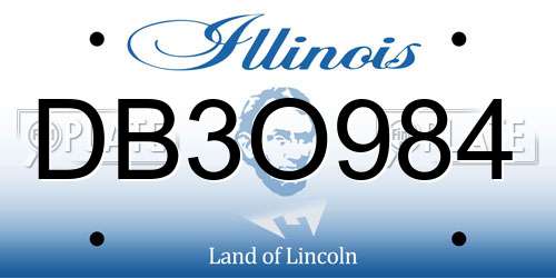 DB3O984 Illinois License Plate