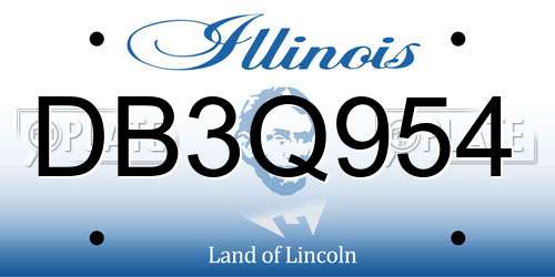 DB3Q954 Illinois License Plate