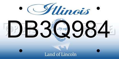DB3Q984 Illinois License Plate