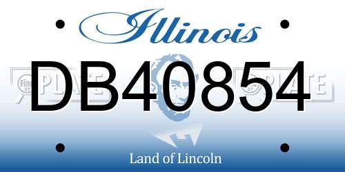 DB40854 Illinois License Plate