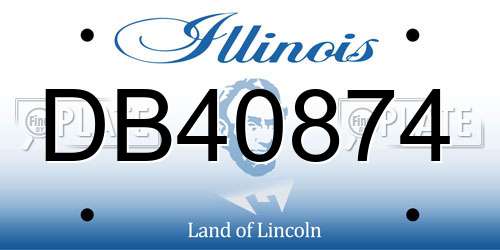 DB40874 Illinois License Plate