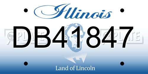 DB41847 Illinois License Plate