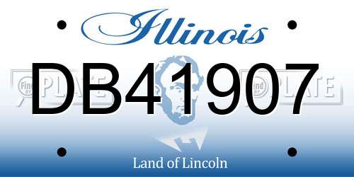 DB41907 Illinois License Plate