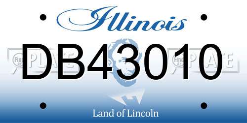 DB43010 Illinois License Plate