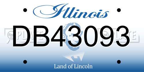 DB43093 Illinois License Plate