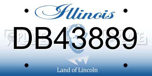 DB43889 Illinois License Plate