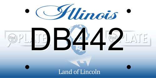 DB442 Illinois License Plate