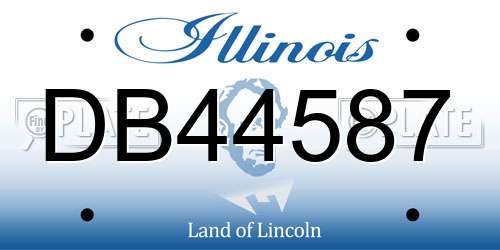 DB44587 Illinois License Plate