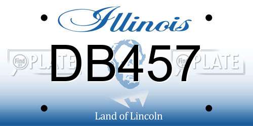 DB457 Illinois License Plate