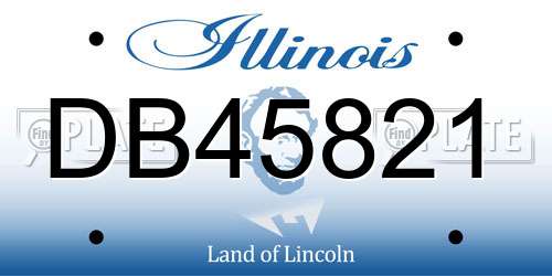 DB45821 Illinois License Plate