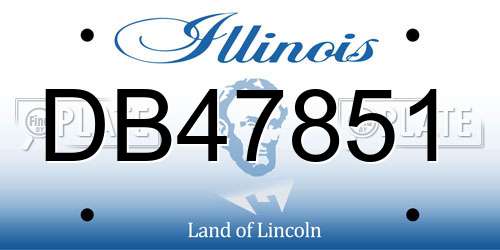DB47851 Illinois License Plate