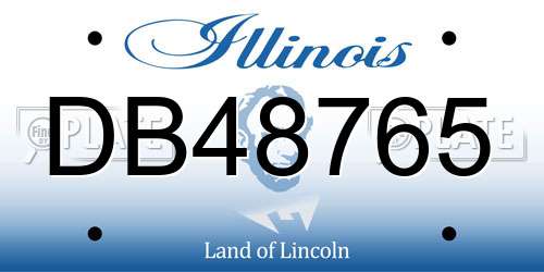 DB48765 Illinois License Plate