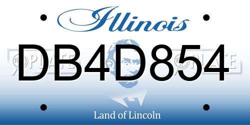 DB4D854 Illinois License Plate