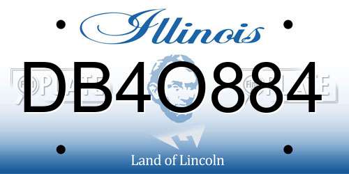 DB4O884 Illinois License Plate