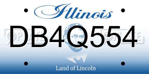 DB4Q554 Illinois License Plate