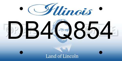 DB4Q854 Illinois License Plate