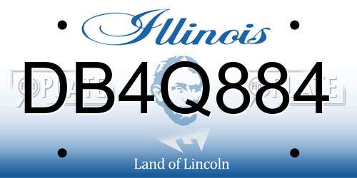DB4Q884 Illinois License Plate