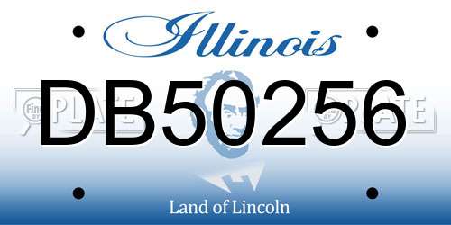 DB50256 Illinois License Plate