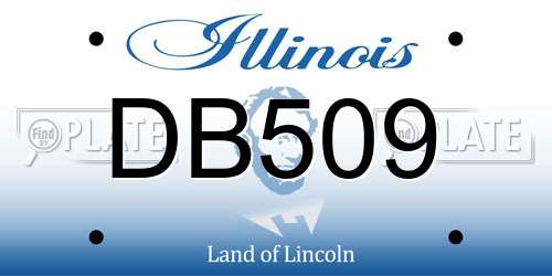 DB509 Illinois License Plate