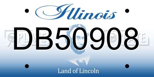 DB50908 Illinois License Plate