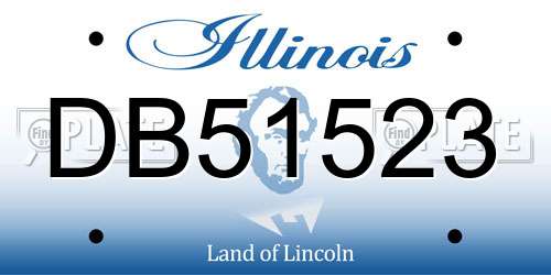 DB51523 Illinois License Plate
