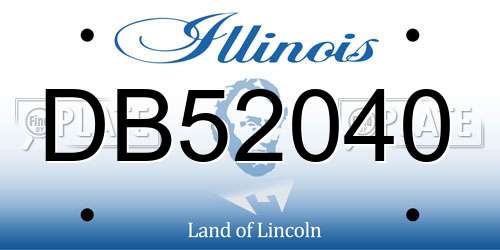 DB52040 Illinois License Plate