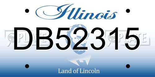 DB52315 Illinois License Plate