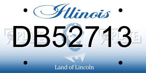 DB52713 Illinois License Plate
