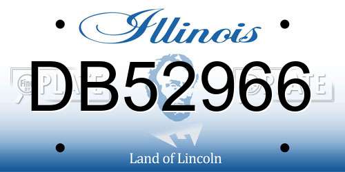DB52966 Illinois License Plate