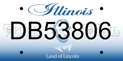 DB53806 Illinois License Plate