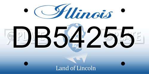 DB54255 Illinois License Plate