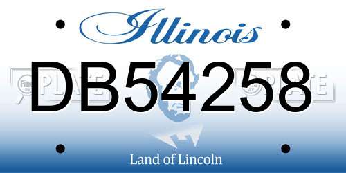DB54258 Illinois License Plate