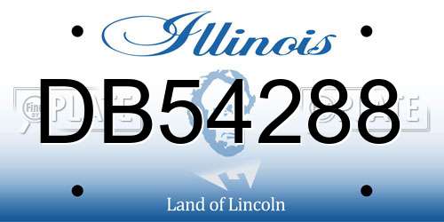 DB54288 Illinois License Plate