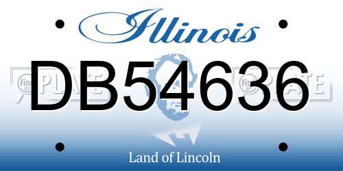 DB54636 Illinois License Plate