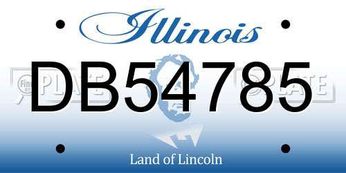 DB54785 Illinois License Plate
