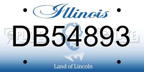 DB54893 Illinois License Plate
